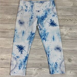 Onzie Blue Tie Dye Cropped Leggings